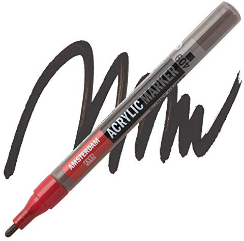 Amsterdam Acrylic Marker - Umbra gebrannt 409-2 mm Feder - lichtechte, undurchsichtige Farbe - wasserbasiert & wasserfest - Professioneller Kunstbedarf