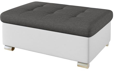 Mirjan24 Hocker Niko groß Sitzhocker Polsterhocker Sitzbank Fußbank Pouf Farbauswahl (Soft 017 + Lux 06)