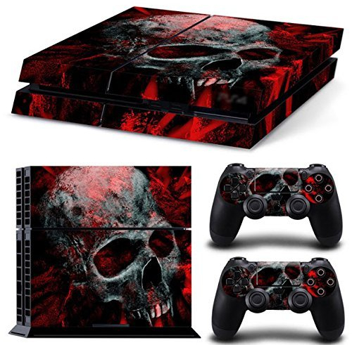 Mcbazel Pattern Serie Decals Vinyl Skin Aufkleber für Original PS4 Only (Not for PS4 Slim/Pro) Red Skull