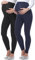 Be Mammy Lot de 2 Leggings de Grossesse en Viscose Opaques, vêtements de maternité 02 (Noir/Bleu Foncé, XL)