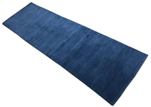 WAWA TEPPICHE Handgewebter Gabbeh Teppich 100% Schurwolle Handloom (BLAU-2)