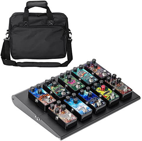 Caline E-Gitarre Pedal Board Fall Aluminiumlegierung PedalBoards mit Tragetasche Schwarz CB-106