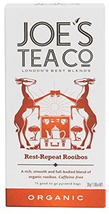 Joe's Tea Rest-Repeat Rooibos Organic Pyramid Tea Bags, 15-Count