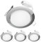 ledscom.de LED Decken-Einbaustrahler RUBA chrom je 644lm weiß 3-Stufen Dimmen ohne Dimmer rund flach 107mm Ø Lochkreis ca. 83-100mm Ø 4er Set