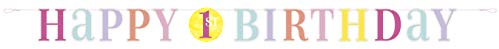 Adorable Pink Dots 1st Birthday Letter Banner (182cm) - Perfect for Your Little One's Big Day - 1 Pc