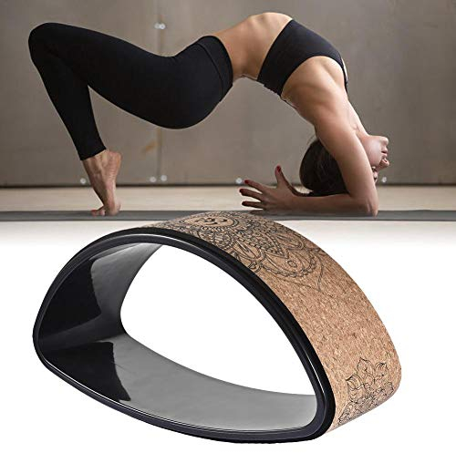 windyday Yoga Rad Natürliches Zum Dehnen, Rutschfester Yoga Wheel Rolle Für Yoga Posen Dehnübung, Rückbeugen, Flexibilität, Belastbarkeit Bis 200KG (Ellipse)