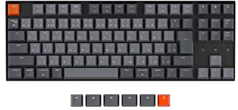 Keychron K8 TKL Gaming Tastatur Red-Switch Whitee LED - Schwarz US-Layout