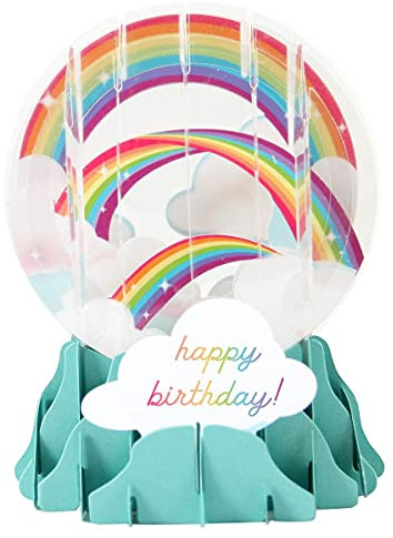 Up With Paper Kugel Form Karte Geburtstag Grußkarte PopShot Regenbogen 9x13cm