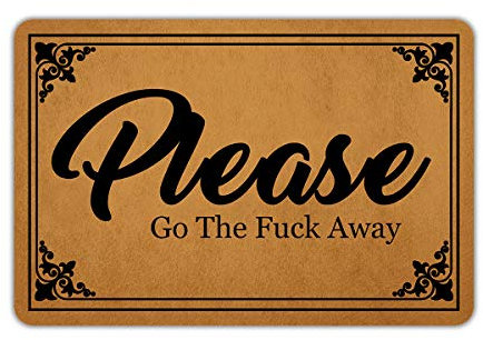 Front Door Mat Entrance Floor Mat Please Go The Away Funny Doormat Decorative Indoor Outdoor Doormat, 23.6 x 15.7