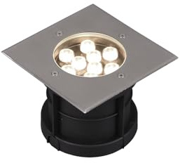 Trio Leuchten LED Außen Bodeneinbauspot Belaja 821669207, Metall Nickel matt, inkl. 9 Watt LED, Nickel Matt, 16,5x16,5cm