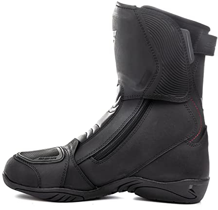 SHIMA TERRA MEN , Scarpe Moto Uomo | Rinforzate Stivali Moto Donna in Pelle, Supporto alla Caviglia, Suola Antiscivolo, Impugnatura del Cambio (Nero, 42)