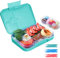 Fiambrera para niños, fiambrera con compartimentos, resistente y a prueba de fugas, para niños y adultos, práctica caja para guardería, escuela, picnic y viajes (verde)