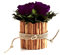 Infinity Blumenbox rund 3 echte Rosen Dunkelviolett in Vase aus Zimtstangen Lange haltbar 3 Jahre (Dunkelviolett, 3 Rosen)