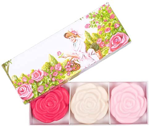 BARBACADO Coffret 3 Savons Roses 100g, coffret savons, cadeau savons,savon rose, cadeau Femme