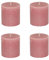 Stumpenkerzen Rustic 4er Set - Stumpenkerze, Blockkerze, Kerze, Adventskranz, Advent - Kein Ruß - Brenndauer: 75 Std. - viele Farben - 10x10 cm (Rosa)