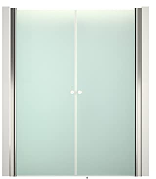 DURASHOWER Doppelflügige Dusche Satiniert 195 cm x 110-115 cm x 6 mm | ESG | Nano