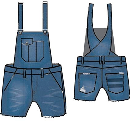 Hurley W Oceancare Salopette Corta, Denim (den), 30 Donna