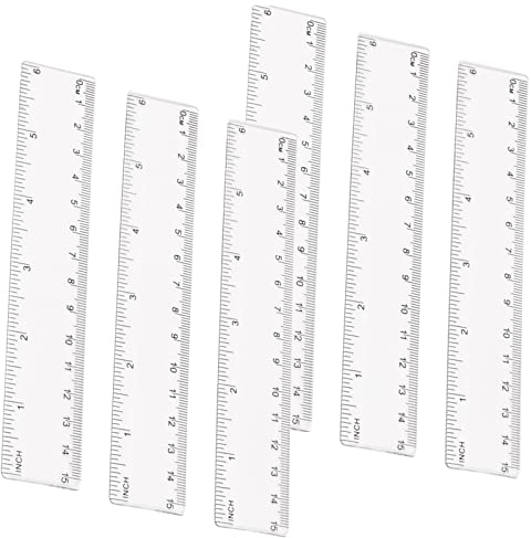 ZoeTekway Kunststoff Kleines Lineal Kinder Kleines Lineal Grundschule flexibel für Schulbedarf 1 Klasse (6 Stück 15cm Lineal)