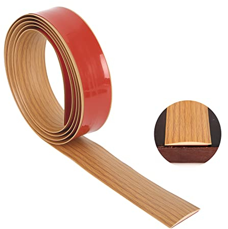 Btstil Übergangsleiste Selbstklebend, Vinyl Boden Abdeckleiste Übergangsleiste Ausgleichsprofil Übergangsschiene Bodenprofil zum Kleben für Laminat & Parkett, Türschwelle (Gelbe Eiche, 2M)