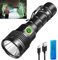 Taschenlampe Led 30000 Lumen Extrem Hell, Aufladbar mini led starke flashlight, LUMINUS SST40 LED, IPX67 Wasserdicht, 5 Lichtmodi, stufenloses Dimmen für Camping Wandern Notfälle(21700 Akku)