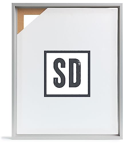 Stallmann Design Schattenfugenrahmen für Keilrahmen | 80x120 cm | Aluminium Optik | MDF Rahmen für Leinwände mit Tiefeneffekt | mit Montagezubehör | Rahmen ohne Glas und Rückwand