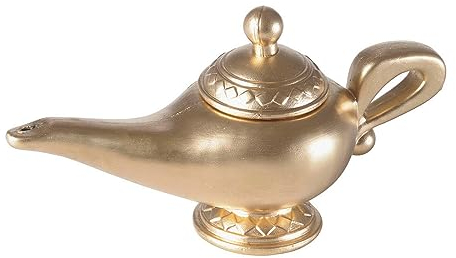 NET TOYS Aladin Wunderlampe Dschinni Lampe Aladinlampe 22 cm Aladdin Aladins Gold - Gold 22 cm - Angesagtes Party-Accessoire Aladdin Lampe