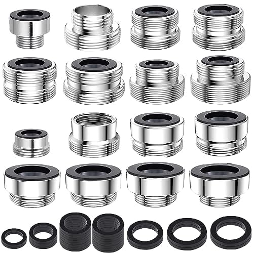 16 piezas Adaptadores de Grifo, Adaptadores de aireador de cocina Macho femenino Adaptador de grifo de fregadero Conectando Manguera de jardín Filtro de agua Manguera estándar mediante desviador