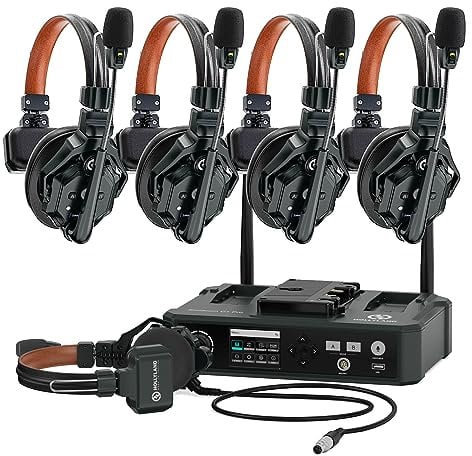 Hollyland Solidcom C1 Pro - Sistema de intercomunicación inalámbrico para 5 usuarios ENC, cancelación de Ruido con HUB de 350 m, Full Duplex AB Grupo PTT, Sistema de comunicación Ampliable para