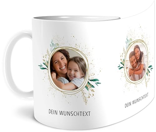 OWLBOOK® Foto Geschenke Fototasse individuell mit Text und Foto Tasse personalisiert mit eigenen Fotos Foto Geschenke zu Weihnachten Geburtstag Mann Frau Freunde Familie Keramik 300 ml