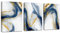 3 Pcs Minimalistisch Leinwandbilder Bilder mit Rahmen Goldfolie Blau Weiß bild auf leinwand Wandkunst Wandbilder Kunstdruck Deko für Wohnzimmer Schlafzimmer fertig zum Aufhängen 120x60cm(40x60x3)