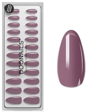 DOONAILS Soft Gel Press On Nails 30er Set Babyboomer Almond Form Lila Nägel zum Aufkleben Full Cover in Salonqualität Fake nails soft gel Medium Natürliches & angenehmes Tragegefühl