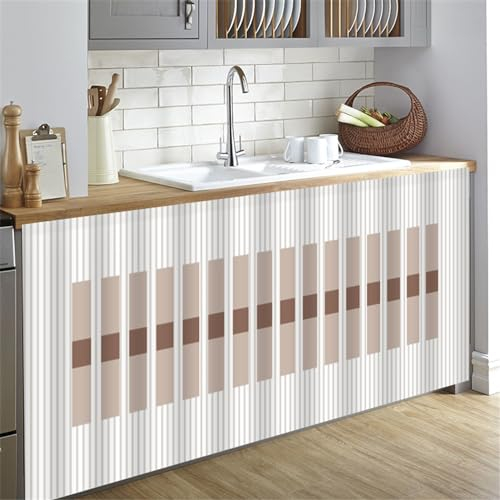 Surwin Tenda da Cucina Corta Elegante Tenda da Cucina Porta Finestra Velcro Tende dell'Armadio Antipolvere Oscuranti per Armadio da Cucina,Armadio,Bagno, Mensole (Marrone,W70xH90cm)