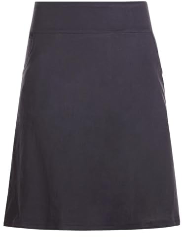 Vishes - Alternative Bekleidung - Rock Damen Knielang Bio Baumwolle Breiter Bund Jersey Röcke Basic schwarz 42