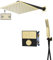 Colonna Doccia Termostatico Set Doccia da Incasso, Sistema Doccia Completo con Miscelatore, Kit Doccia con Soffione Doccia a Pioggia 25 * 25cm e Doccetta, Oro Spazzolato e Nero