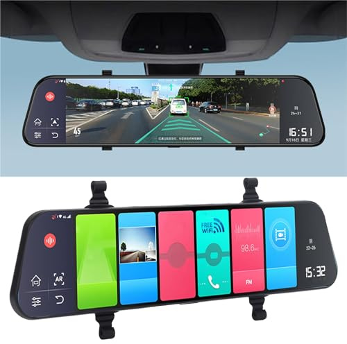 12-Zoll-Spiegel-Dashcam, 4G WiFi 1080P-Touchscreen-Rückfahrkamera für Vorder- und Rückansicht für Android 8.1, WDR-Autorecorder mit Loop-, G-Sensor, Nachtsicht, Parküberwachung
