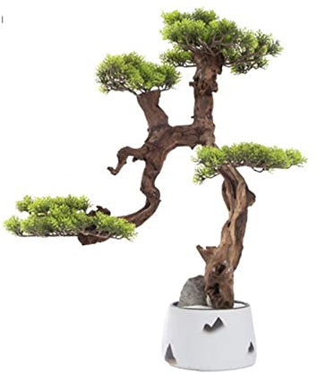 Künstlicher Bonsai Künstlicher Bonsai-Baum, künstliche Pflanzen, künstliche Kiefernpflanzen, künstliche Topfpflanzen for den Innen- und Außenbereich, Heimbüro, Hoteldekoration Bonsai Baum Künstlich