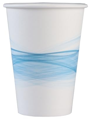 Mecup Bicchieri in Carta, Bicchieri Monouso, 200 Pezzi, Tazza Caffè 200 ml, Usa e Getta, Per Bevande Calde e Fredde, Design Elegante, Igienici, Biodegradabili. Fantasia: Fascia Azzurra