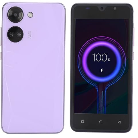 Annadue Günstige Mobiltelefone 3G, 5,0-Zoll-Android-Telefon mit Face Unlock, 64 GB ROM (erweiterbar auf Bis zu 256 GB), Dual-SIM-Dual-Kameras, WiFi, Bluetooth, GPS-Handys (Purple)