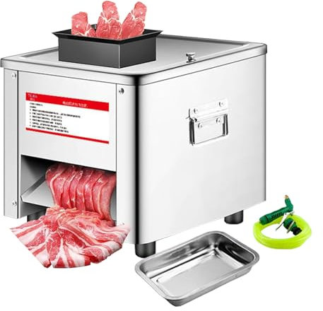 Affettatrice Elettrica da 850 W - Affettatrice Professionale in Acciaio Inossidabile, Tagliatrice di Verdure Triturata per Ristorante, per Uso Familiare/Commerciale,2.5mm