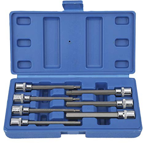 Jeu de 7 douilles à clé hexagonale de 3/8 pouces, extra longues, en acier pour une utilisation dans les réparations domestiques et automobiles, comprend H3 H10 Hex