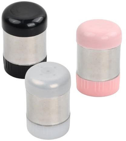 Litinliv Salero de Cocina, 3 Piezas Mini Salero de Acero Inoxidable, Tarro de Condimentos de Especias PráCticas para Oficinas, Multiusos Botella De Condimento para Barbacoa, Camping, Hogar (20ml)