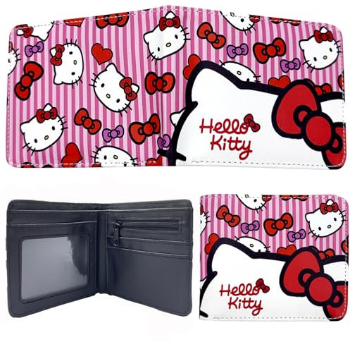 dcas Portefeuille Anime Cartoon PU Cuir, Chat Portefeuille à Deux Volets, Cartoon Portefeuille Pliant, Kawaii Filles Portefeuille pour Enfant Filles (4,5 x 3,5 Pouces)