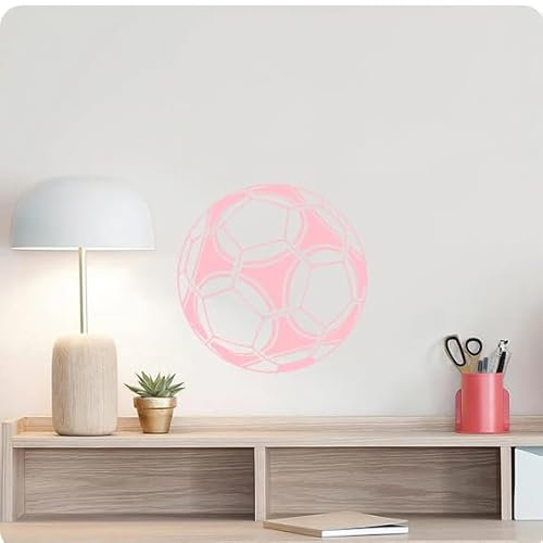 Sticker Wall Stickers Decor Footbal Decal Living Room Mural Wallpaper Soccer Decals,Pink,58cm X 58cm