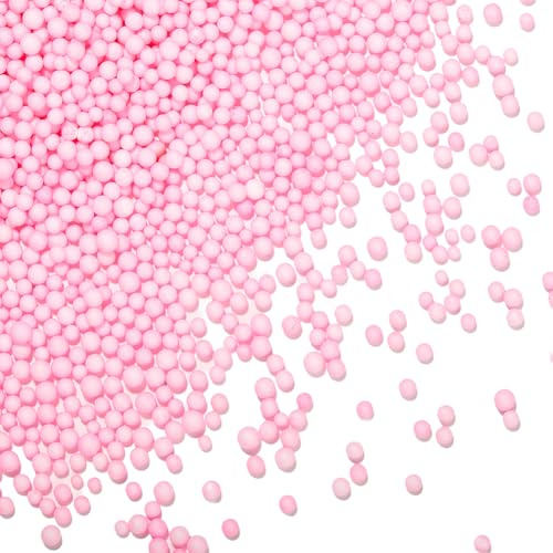 SOFPLATE 25g 2.5mm Bis 3.5mm Styropor Kügelchen Mini Styroporkugeln Mini Kugeln Aus Winzigem Glattem Rundem Polystyrol Rosa Kugelperlen Vasenfüller Sitzsack Kissenfüllung Für Kunsthandw