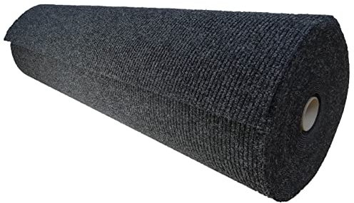 Meterware Autoteppich (Auskleide-Teppich für Fahrzeugboden, Kofferraum, etc), Robust anthrazit, Zuschnitt (2m breit, 2m lang)