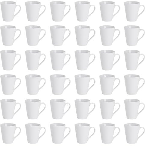 Argon Tableware White Coffee Mug Set of 36-285ml - Dishwasher Safe White Mugs | Coffee Cup Hot Drinks Mugs Tea Cup for Latte, Tea, Cappuccino, Hot Chocolate