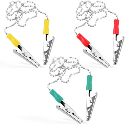 JIYIN 3 Stück Serviettenkette, Lätzchenkette mit Klammern Flexibler Serviettenkette Lätzchenhalterfür Erwachsene Senioren und Kinder