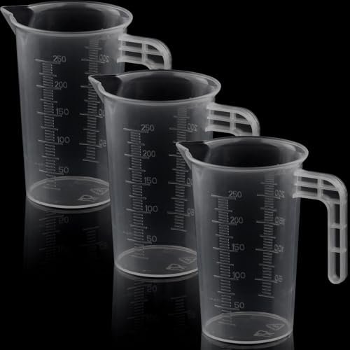 NVQVQ Messbecher 250Ml, 3 Stück Mini Messbecher Messbecher Klein Messbecher Messbecher aus Präzisions Messbecher Mit Hitzebeständige Präzisions Messbecher Litermaß,für Labor Küche Öl Messbecher Küche