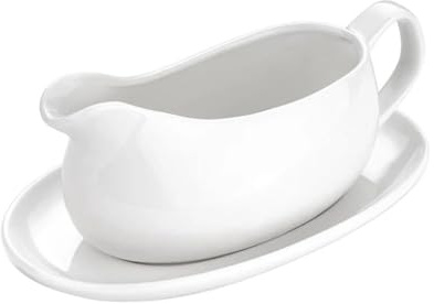 LLXTJJY Salsiera in porcellana con piattino in ceramica, salsiera in porcellana con vassoio, adatta al microonde e alla lavastoviglie