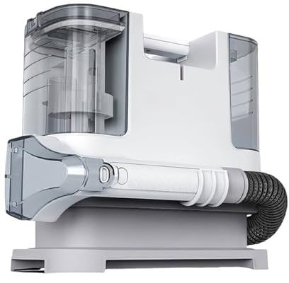 Nettoyeur de tapis, nettoyeur à vapeur compact pour tapis et canapés, moteur puissant de 400 W, 2 réservoirs d'eau extra larges, convient à tous les types de tissus